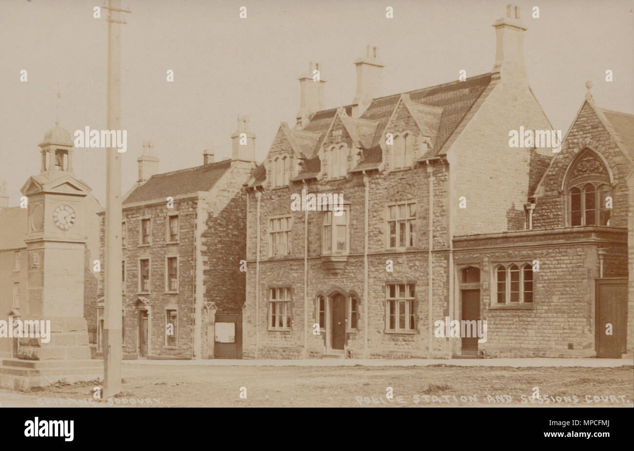 Vintage Photograph of Chipping Sodbury Police Station and Sessions Court Stock Photo