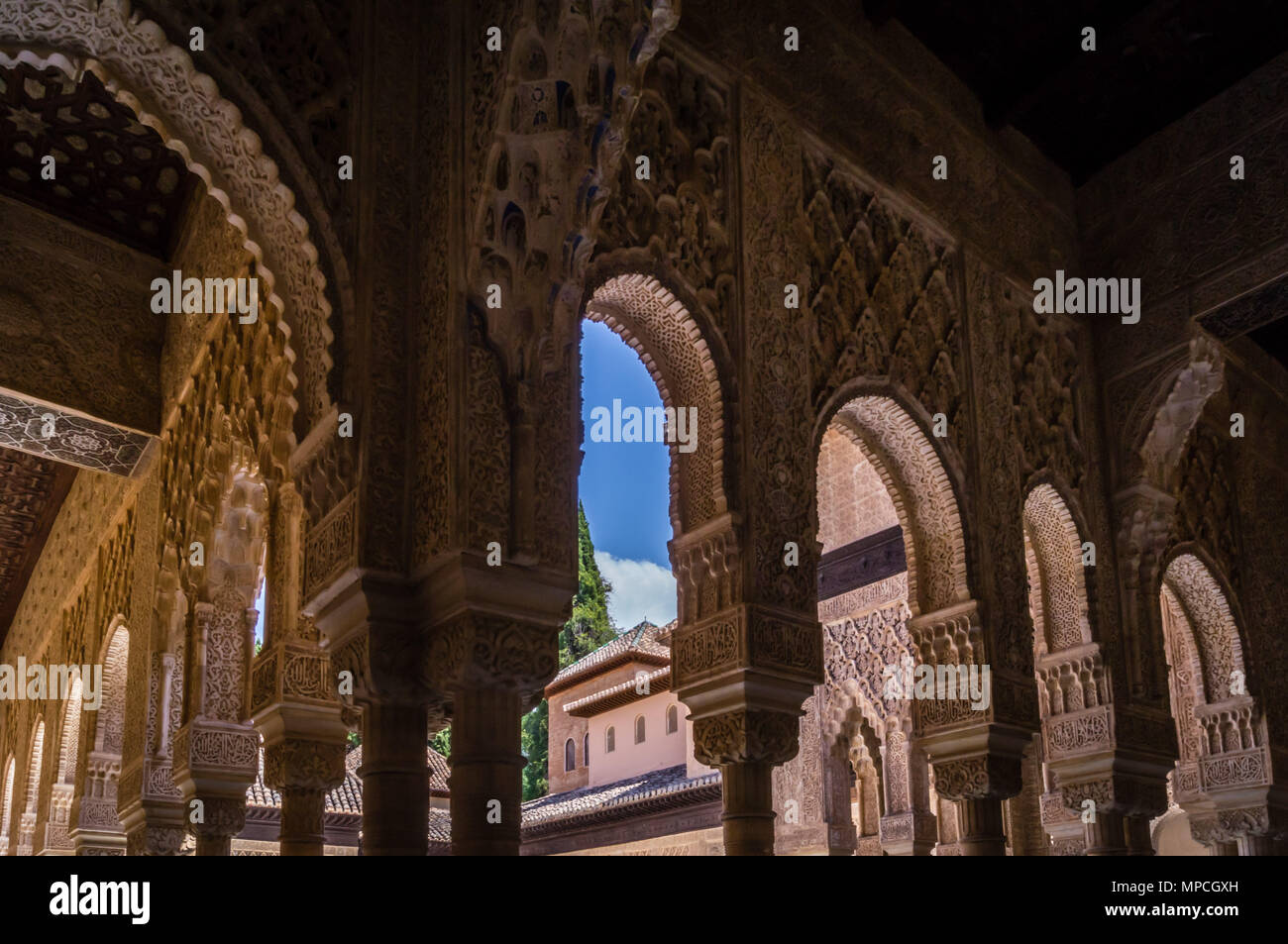 Muslim Stucco On The Walls Ceilings And Arches Of The Alhambra Of