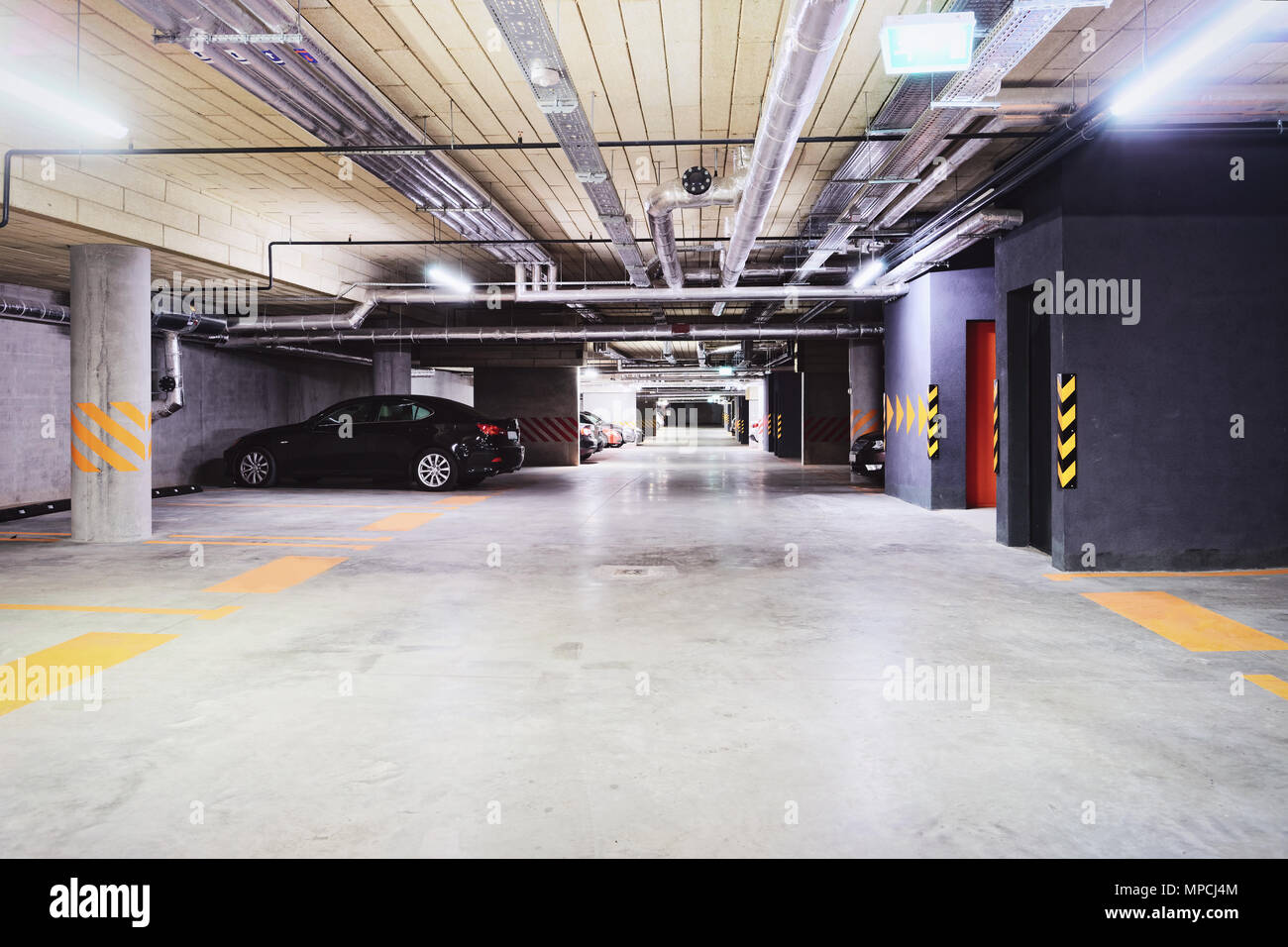 Underground Parking garage of a modern apartment house Stock Photo Alamy