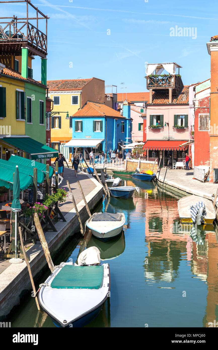 View of Burano village, Venice district, Veneto, Italy Stock Photo