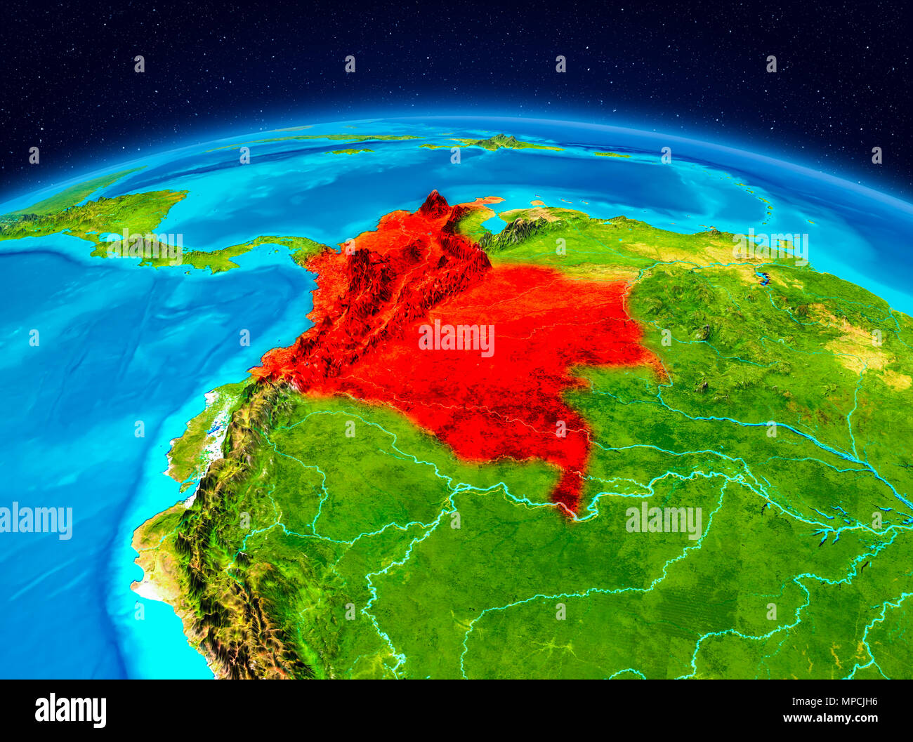 Satellite view colombia hi-res stock photography and images - Alamy