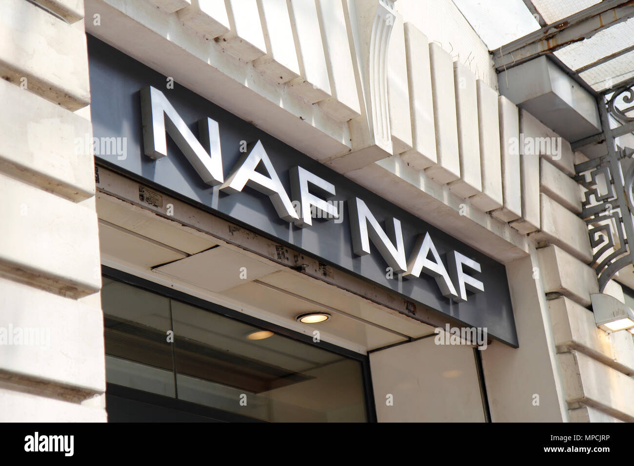 Naf Naf sign. Clothes shop in Paris, France Stock Photo - Alamy