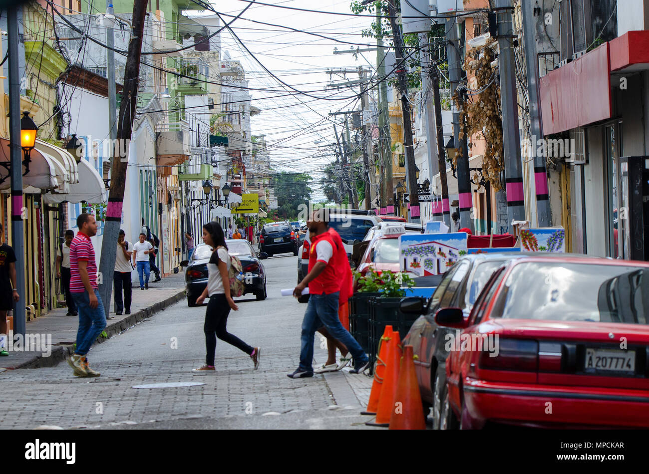 SANTO DOMINGO, DOMINICAN REPUBLIC - 1 NOVEMBER 2015: Streets of Santo