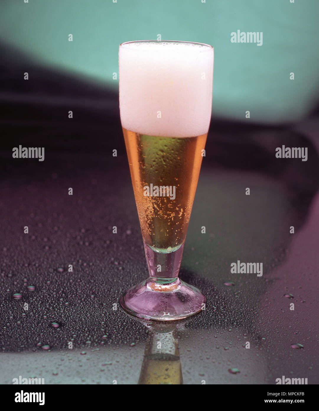 Drink, beer, glass, tulip. Stock Photo
