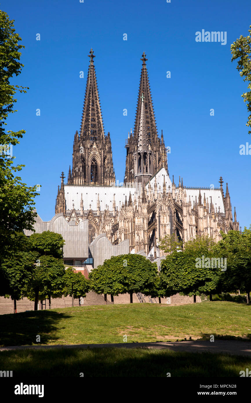 Europe, Germany, Cologne, the cathedral, route to the Heinrich-Boell square.  Europa, Deutschland, Koeln, der Dom, Aufgang zum Heinrich-Boell-Platz. Stock Photo