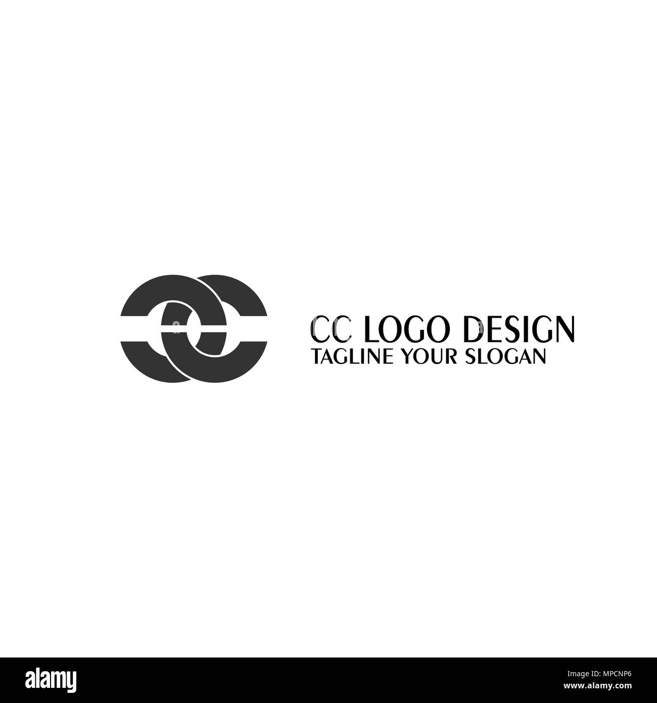 CC letter logo, simple design. Stock Vector