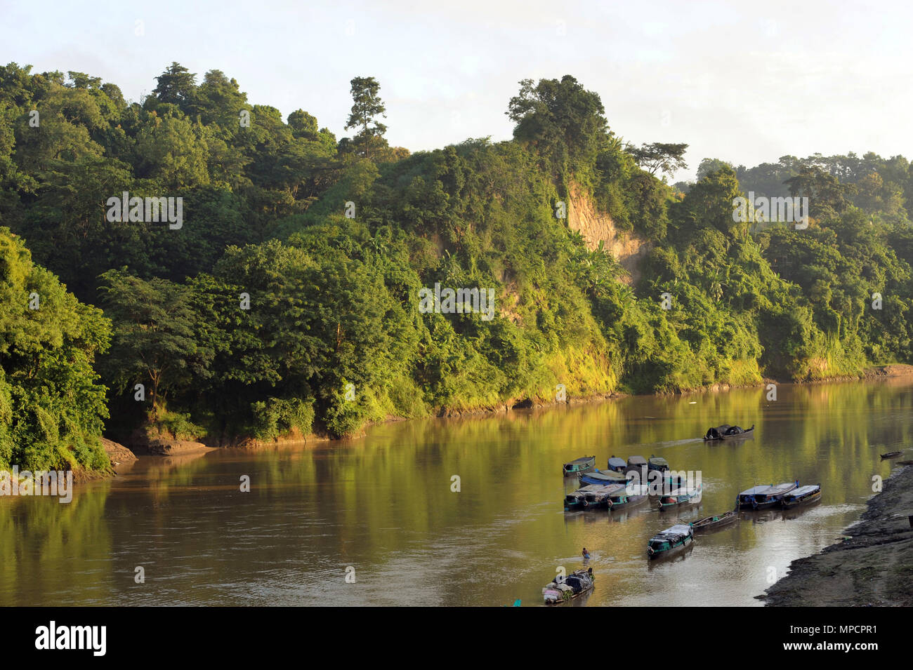 Bandarban, Bangladesh - September 30, 2010: The view of the Sangu River in Bandarban.  Bandarban is regarded as one of the most attractive travel dest Stock Photo