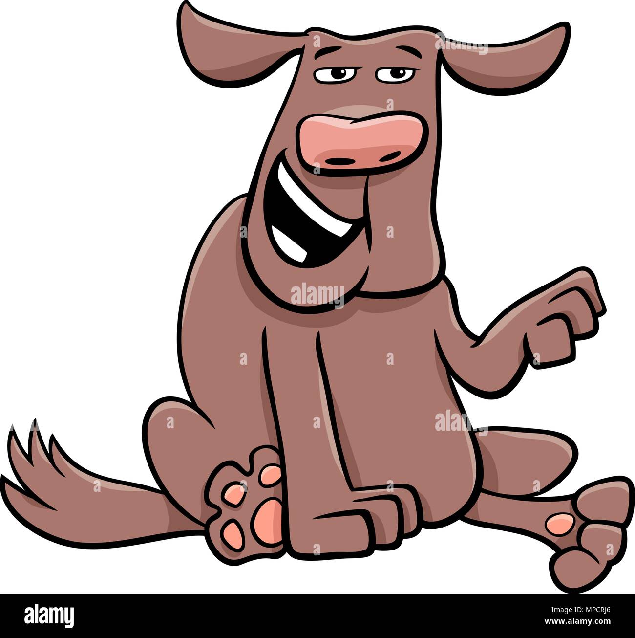 Cartoon Illustration of Funny Dog Animal Character Stock Vector Image ...