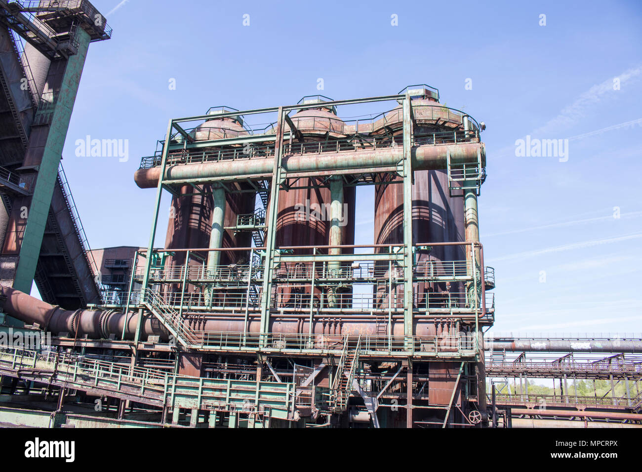 Rusty industrial steel constructions Stock Photo