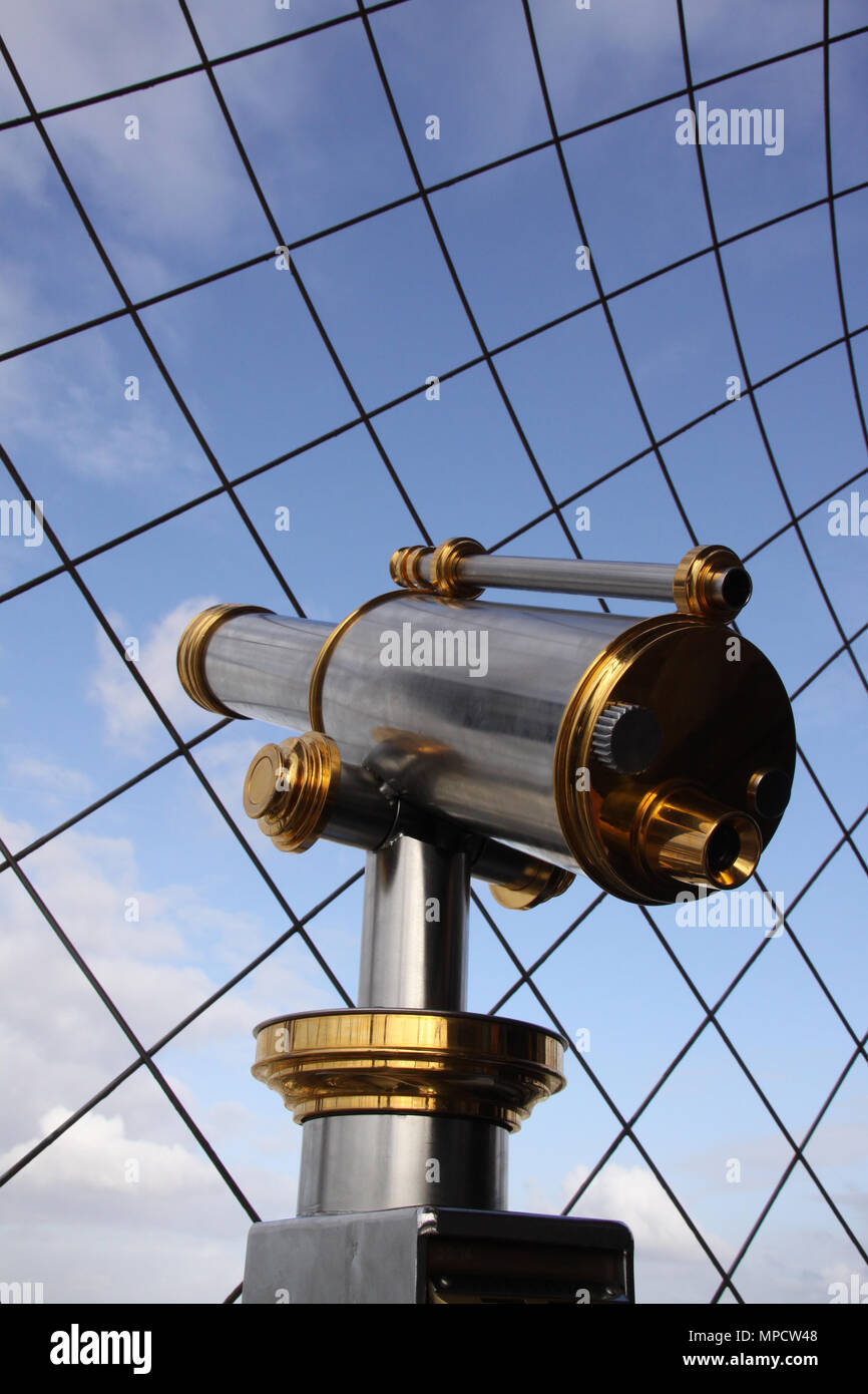 Binocular at the eiffel tower in Paris France Stock Photo Alamy