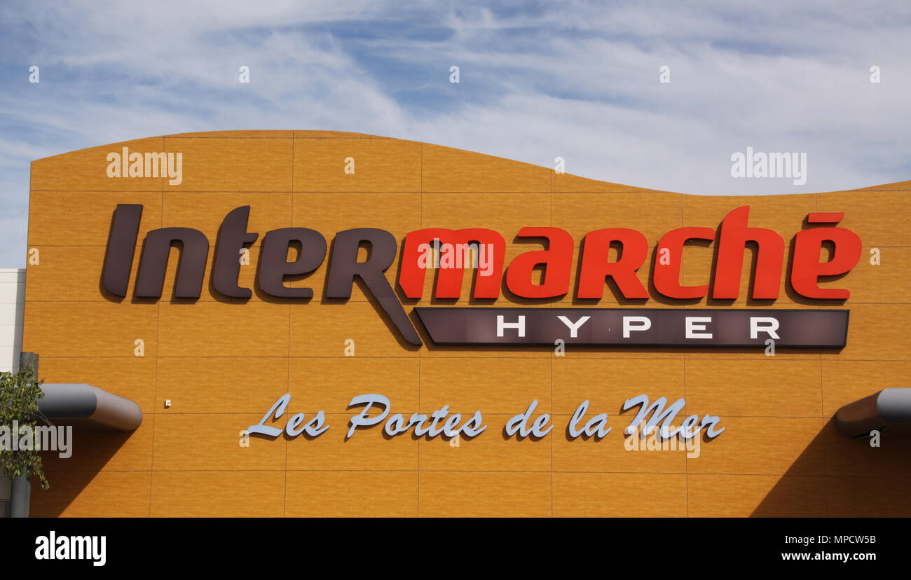 nimes , France-september 14, 2015: Intermarche is a European supermarket chain with operations in nine different countries, this one isa located in Ni Stock Photo