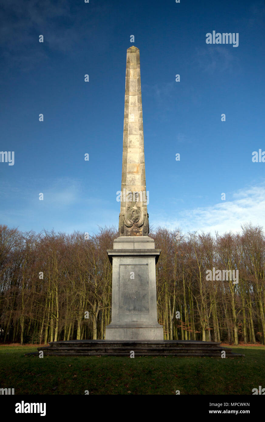 27 januari Rijswijk Holland, Obelisk of Rijswijk memorial needle peace of Rijswijk Stock Photo