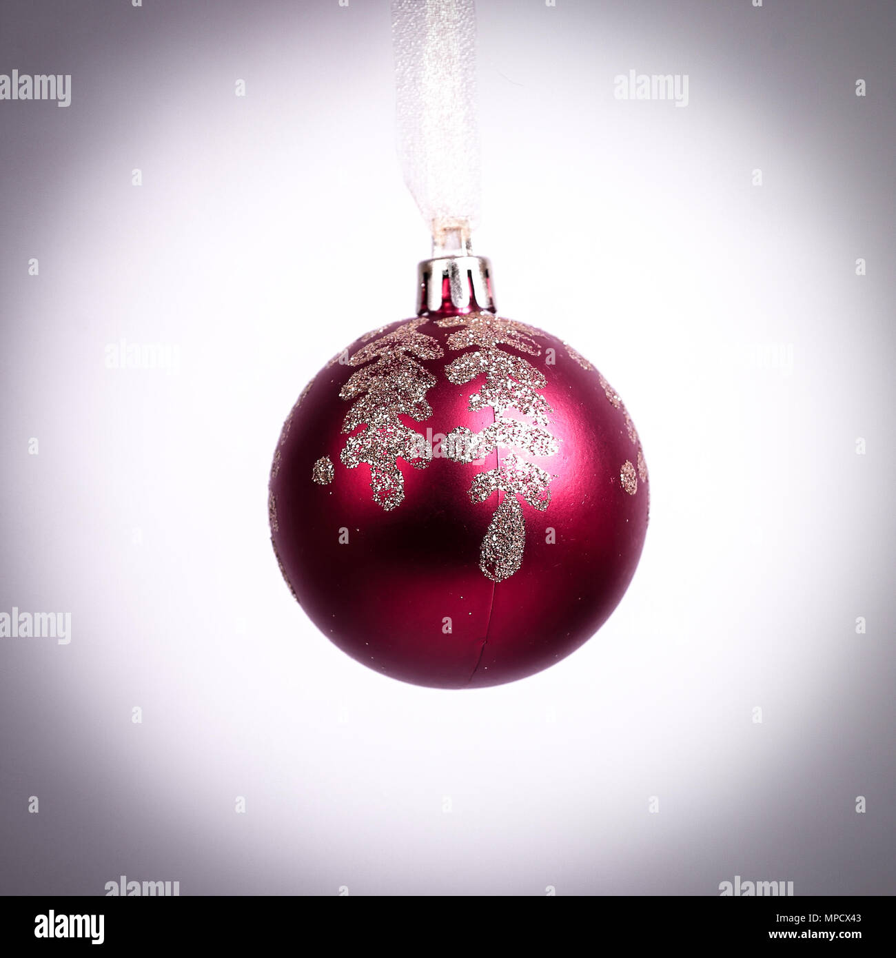 red Christmas ball isolated on a white background Stock Photo - Alamy