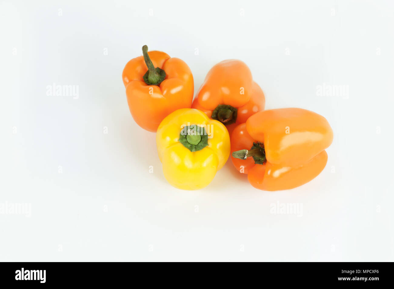 yellow and red bell pepper.isolated on a white background Stock Photo ...
