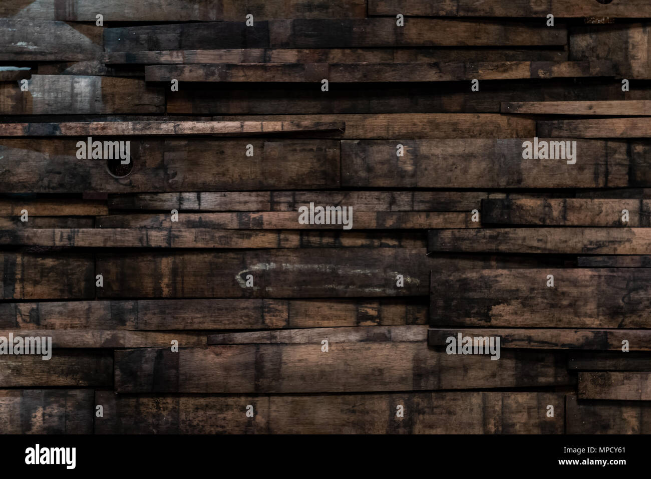 Close Up of Bourbon Barrel Stave Wall Background Stock Photo - Alamy