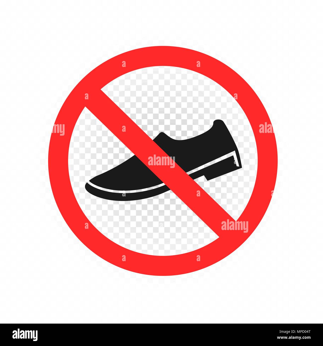 Do not stand here sign icon on white transparent background. Keep off feet. No step with foots Stock Vector