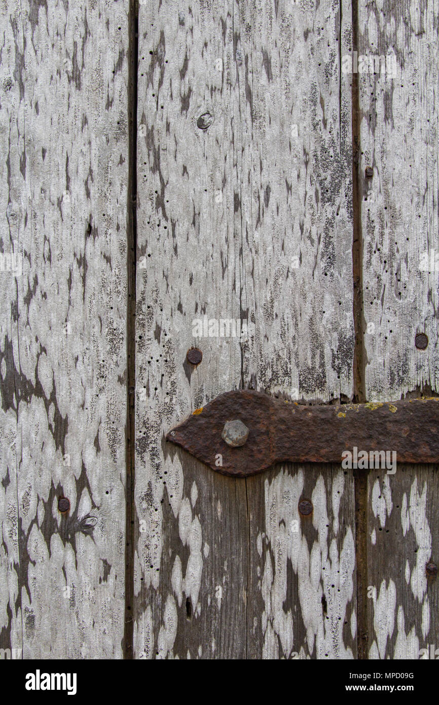 hinge on barn door Stock Photo