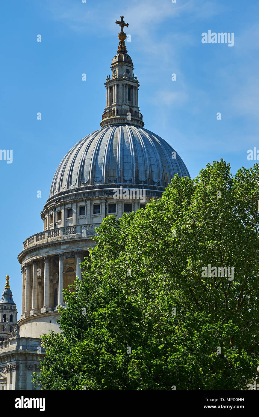 St Paul's Cathedral, London, is Sir Christopher Wren's architectural masterpiece building, still dominating the London skyline Stock Photo