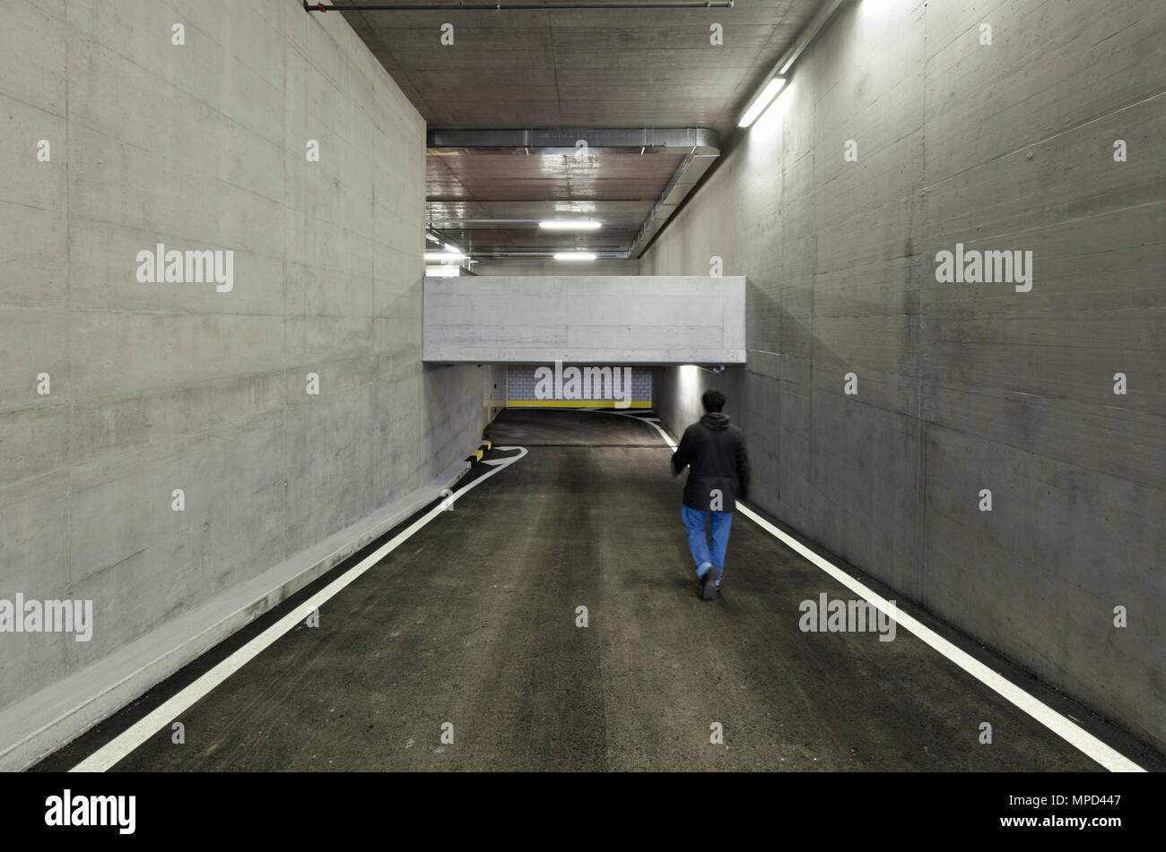 new underground parking, tunnel Stock Photo Alamy