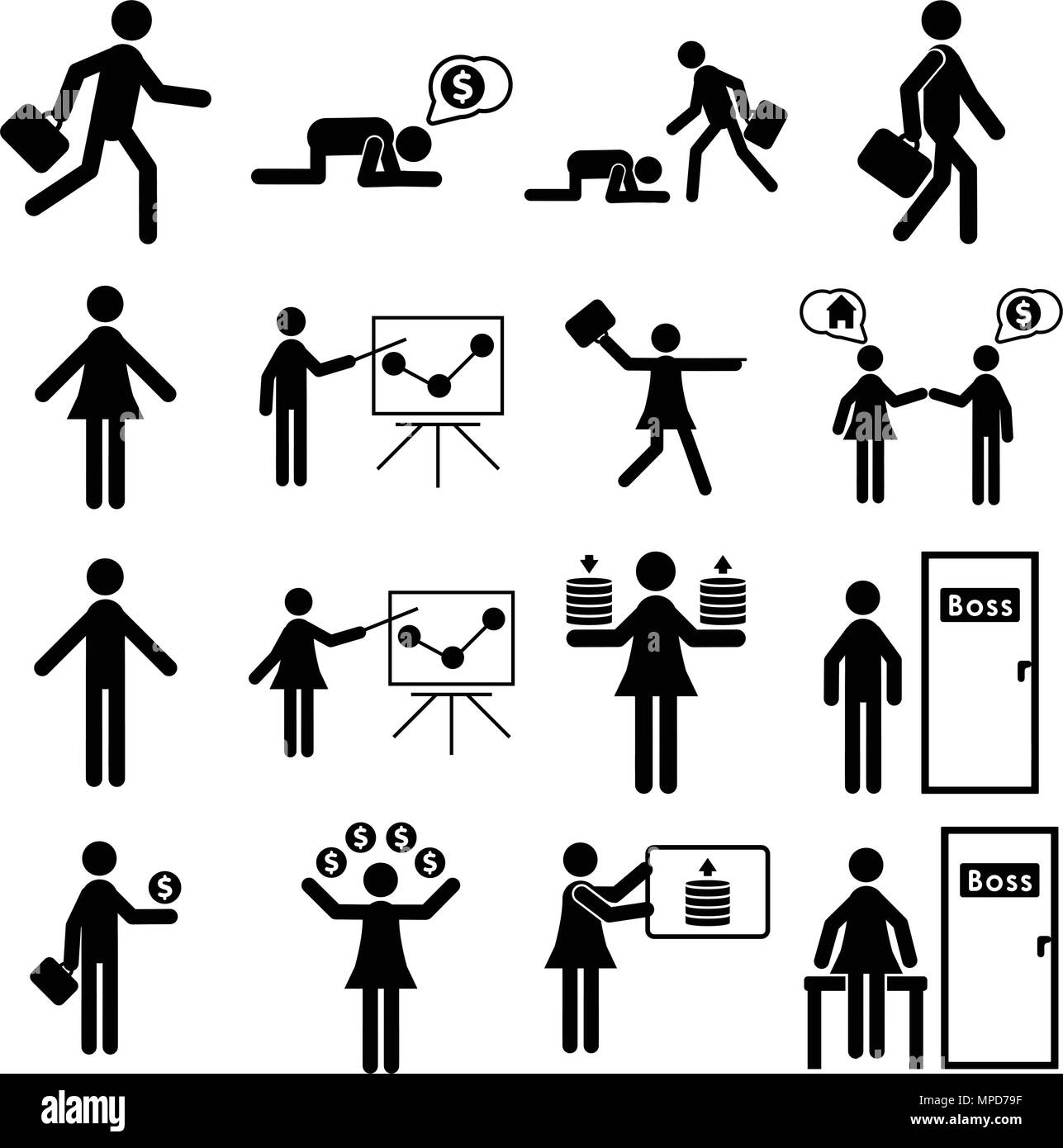 Business people icon set on a white background Stock Vector Image & Art ...
