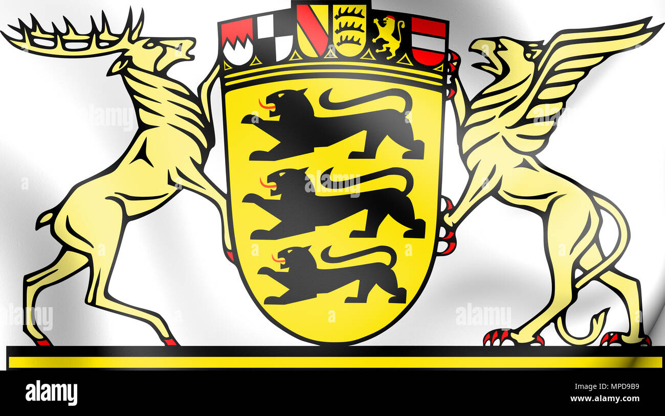 Flag Baden Wurttemberg Coat Arms Hi Res Stock Photography And Images   3d Baden Wurttemberg Coat Of Arms Germany 3d Illustration MPD9B9 