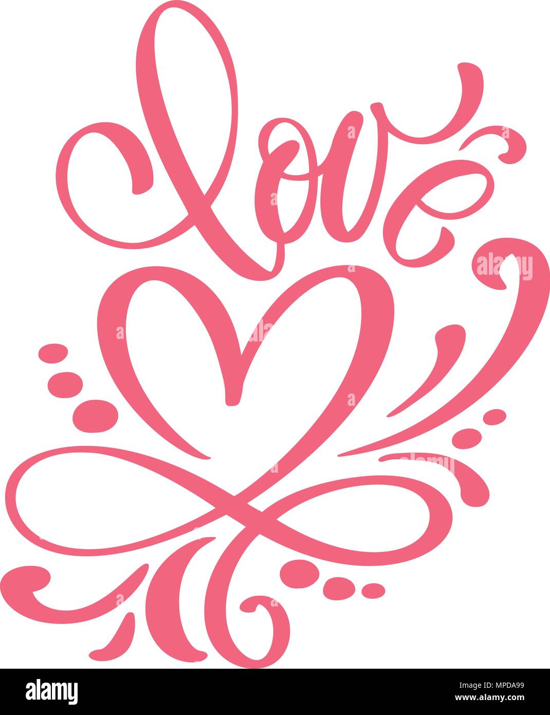 Love greeting card design with stylish text Vector Image