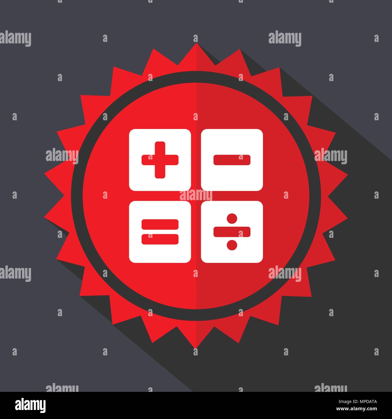 Calculator red vector sticker flat design icon Stock Vector Image & Art ...