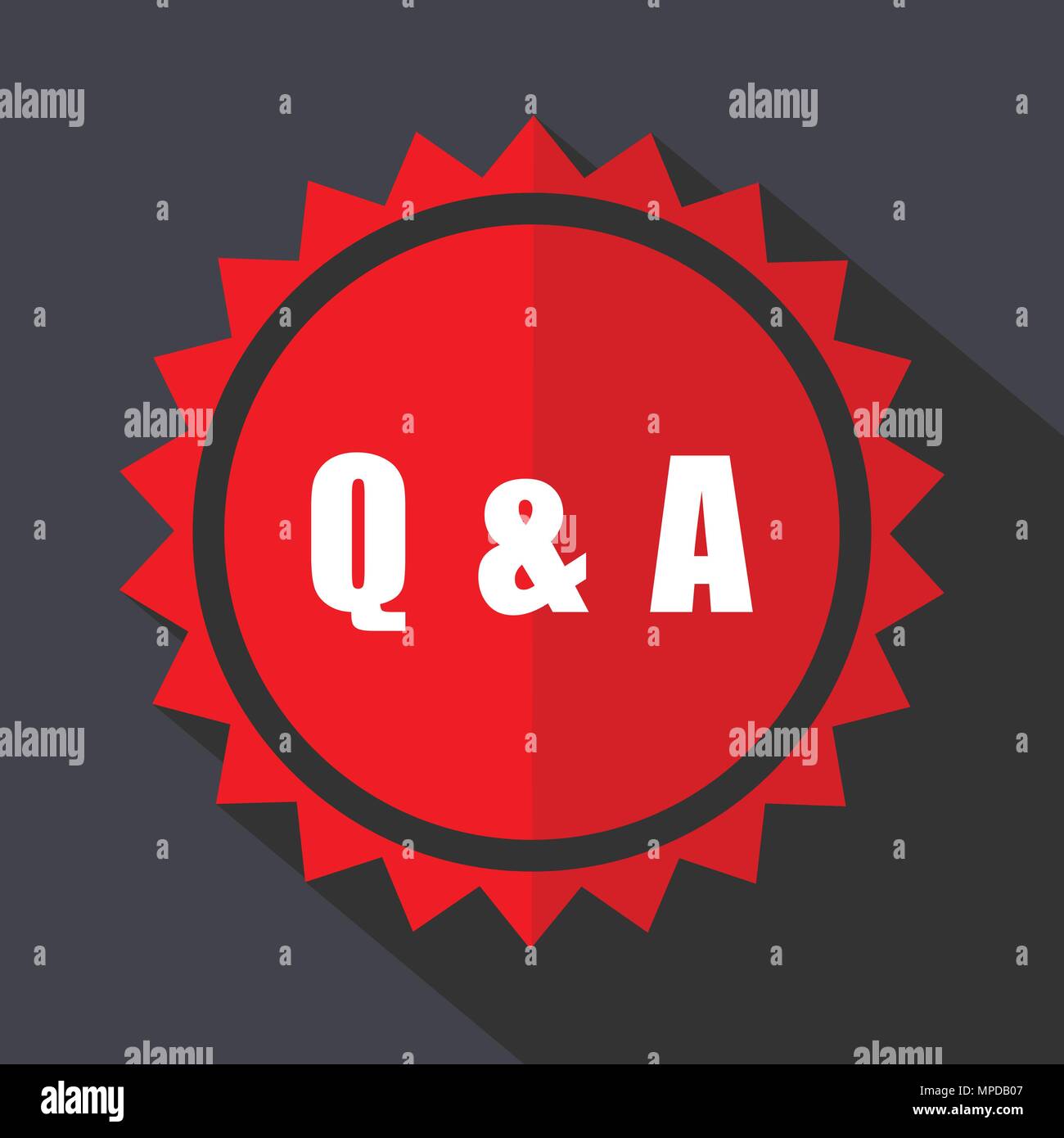 Question answer red vector sticker flat design icon Stock Vector Image ...