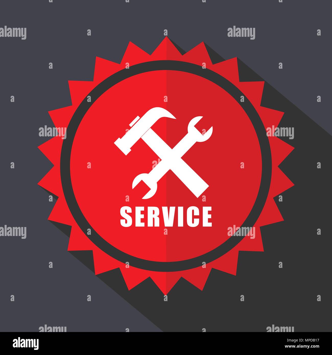Service red vector sticker flat design icon Stock Vector Image & Art ...
