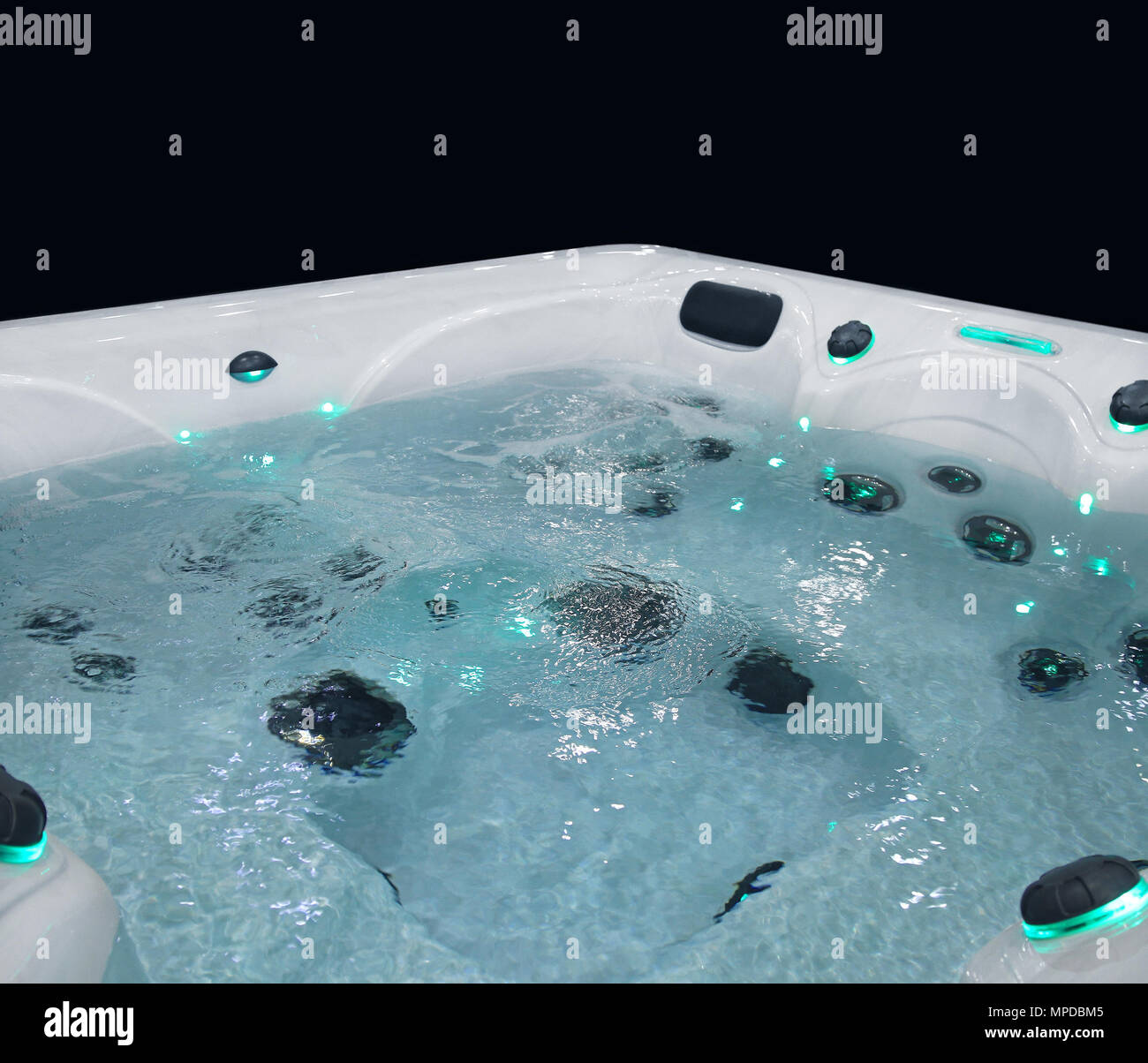 Hydro Massaging Whirpool Tub Spa With Lights Stock Photo Alamy