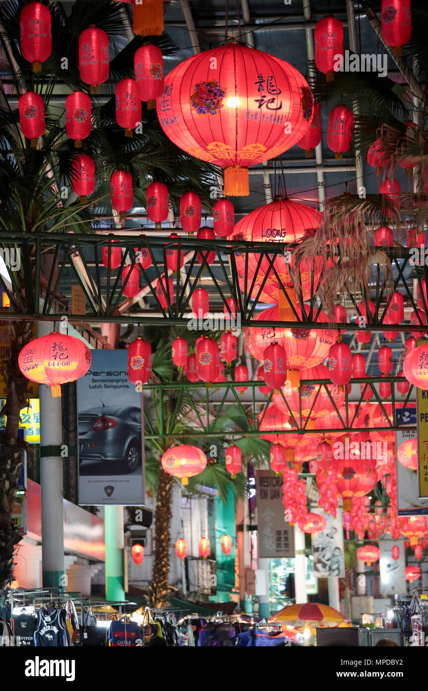 Lantern decorations inside chinatown, Petaling Street, Kuala Lumpur