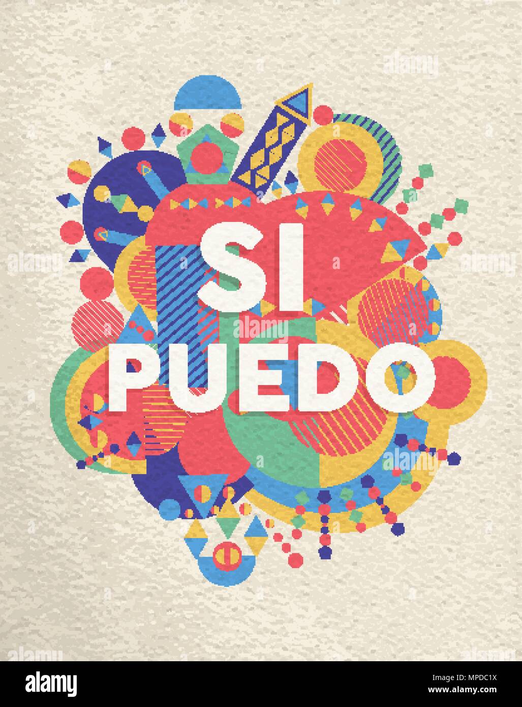 Yes I can colorful typography poster in spanish language. Inspirational