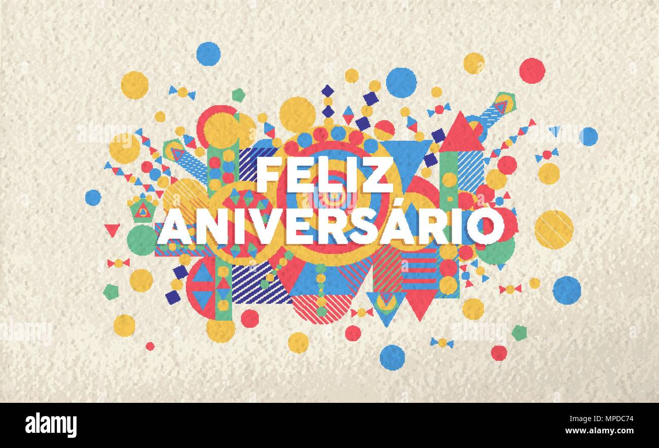 Happy Birthday Greeting Card Illustration In Portuguese Language Special Event Typography Art Ideal For Invitation Or Anniversary Eps10 Vector Stock Vector Image Art Alamy