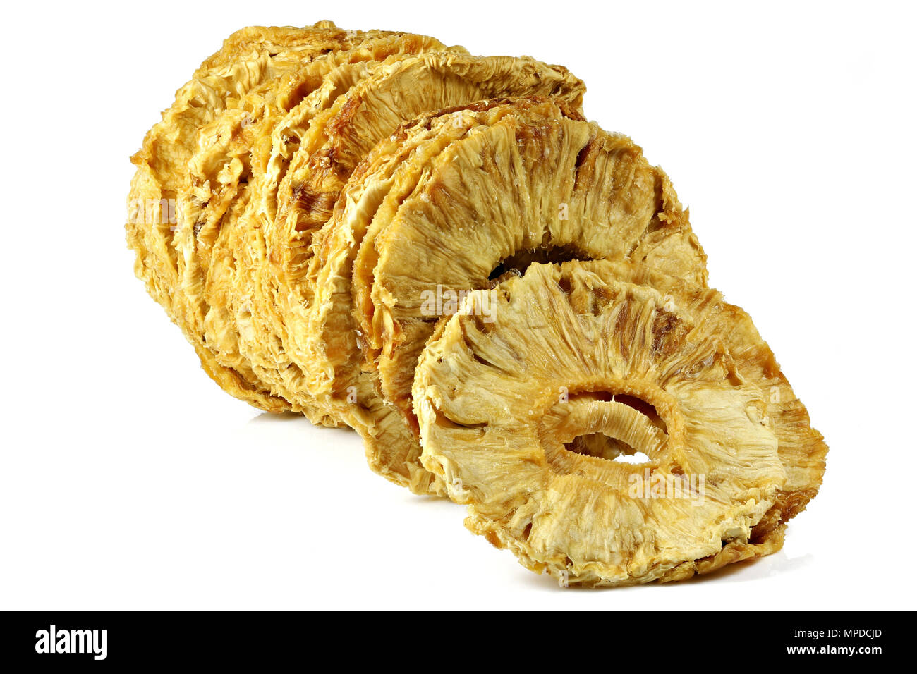 dried pineapple rings isolated on white background Stock Photo Alamy