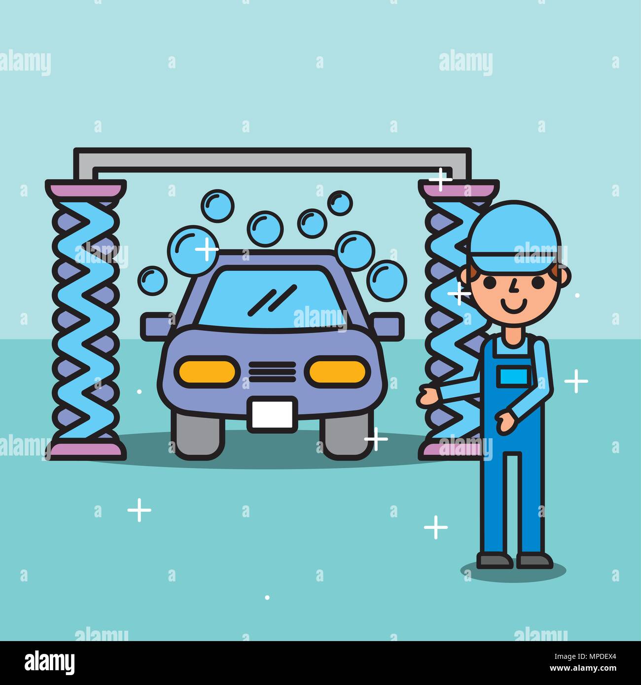 employee car wash service maintenance Stock Vector Image & Art Alamy