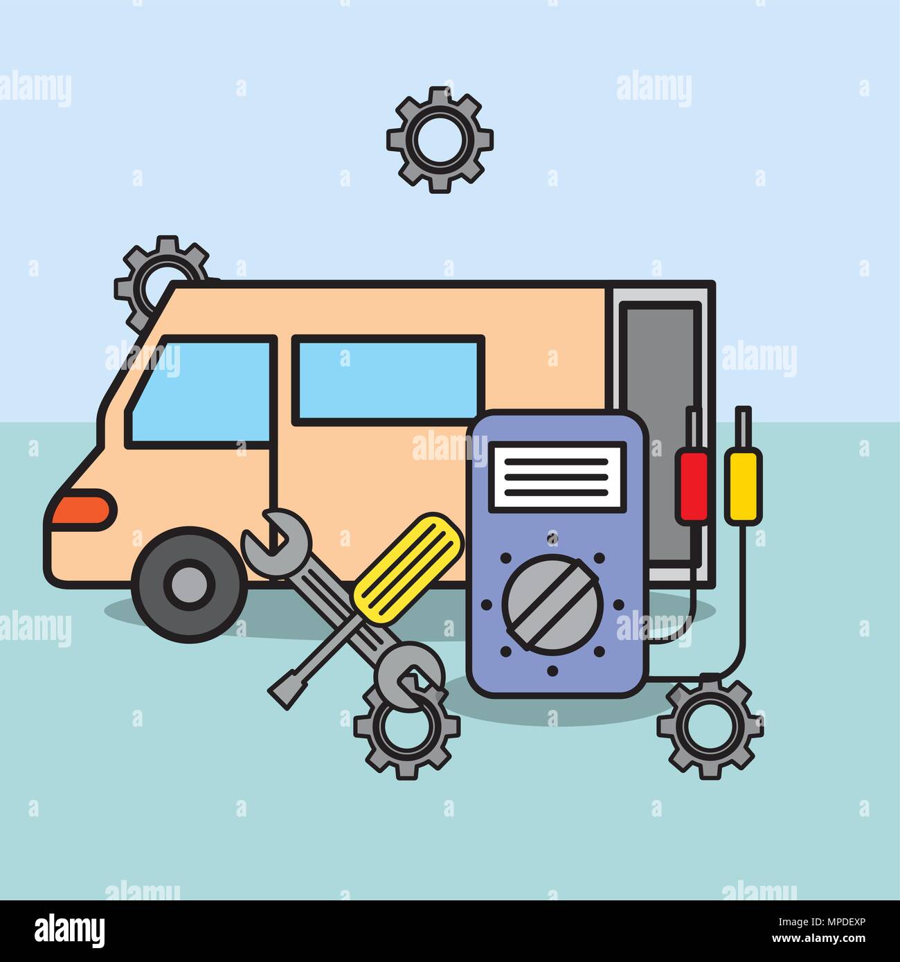 Electrical car repair Stock Vector Images Alamy