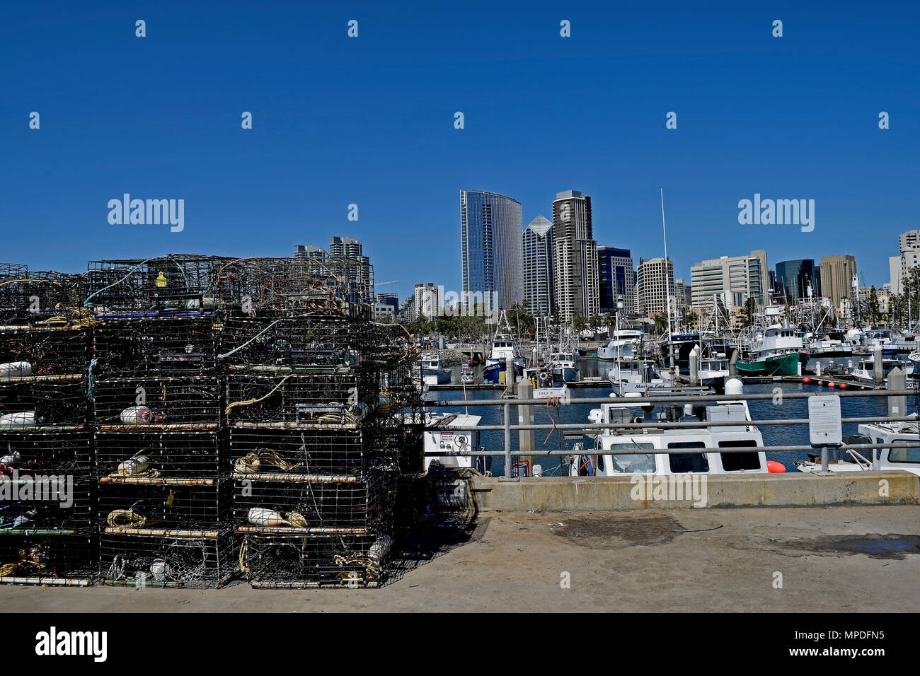 crab traps on a pier in San Diego, California Stock Photo Alamy