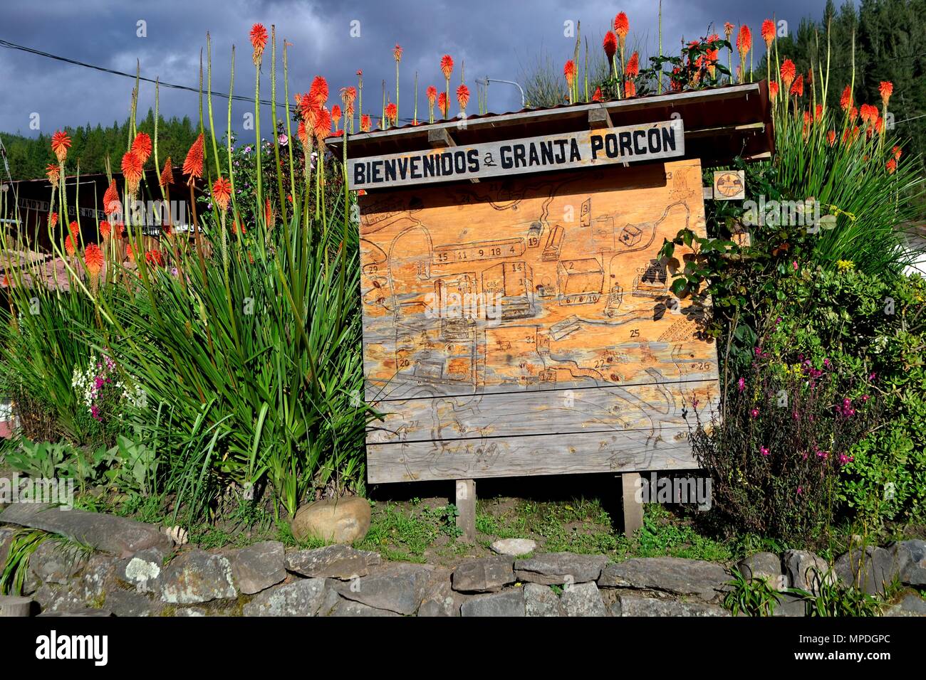 Map in GRANJA PORCON Evangelical cooperative Department of