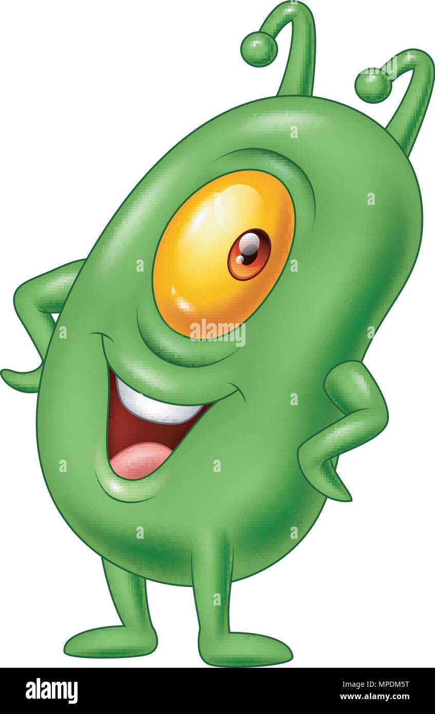 Cartoon happy plankton isolated on white background Stock Vector