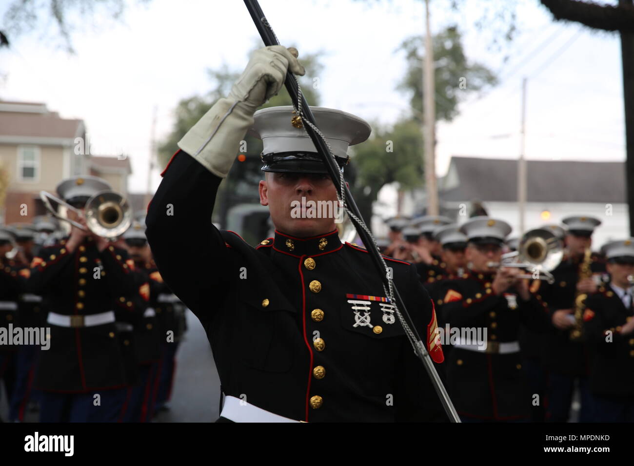 Sgt. Nathan Johnson performs his duties as the drum major for the 2nd