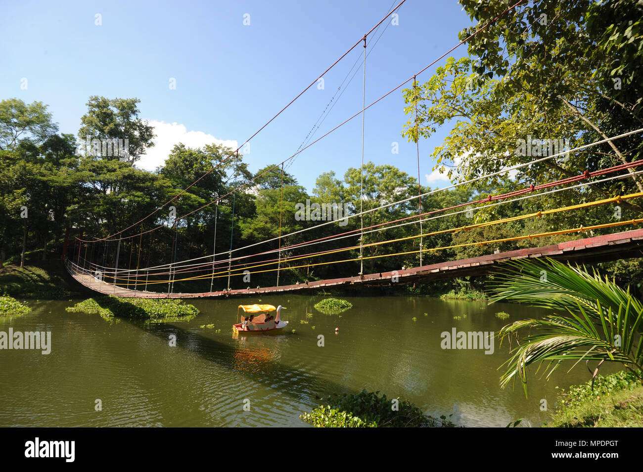 Meghla Bandarban, Bangladesh - October 01, 2010: The Hanging Bridge at meghla ...