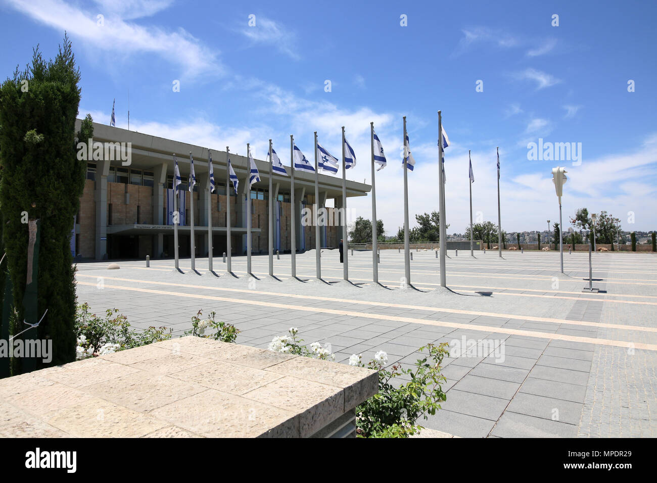 Jerusalem, Israel - 16 May 2018: View of the Knesset, the Israeli parliament building in Jerusalem, Israel. Stock Photo