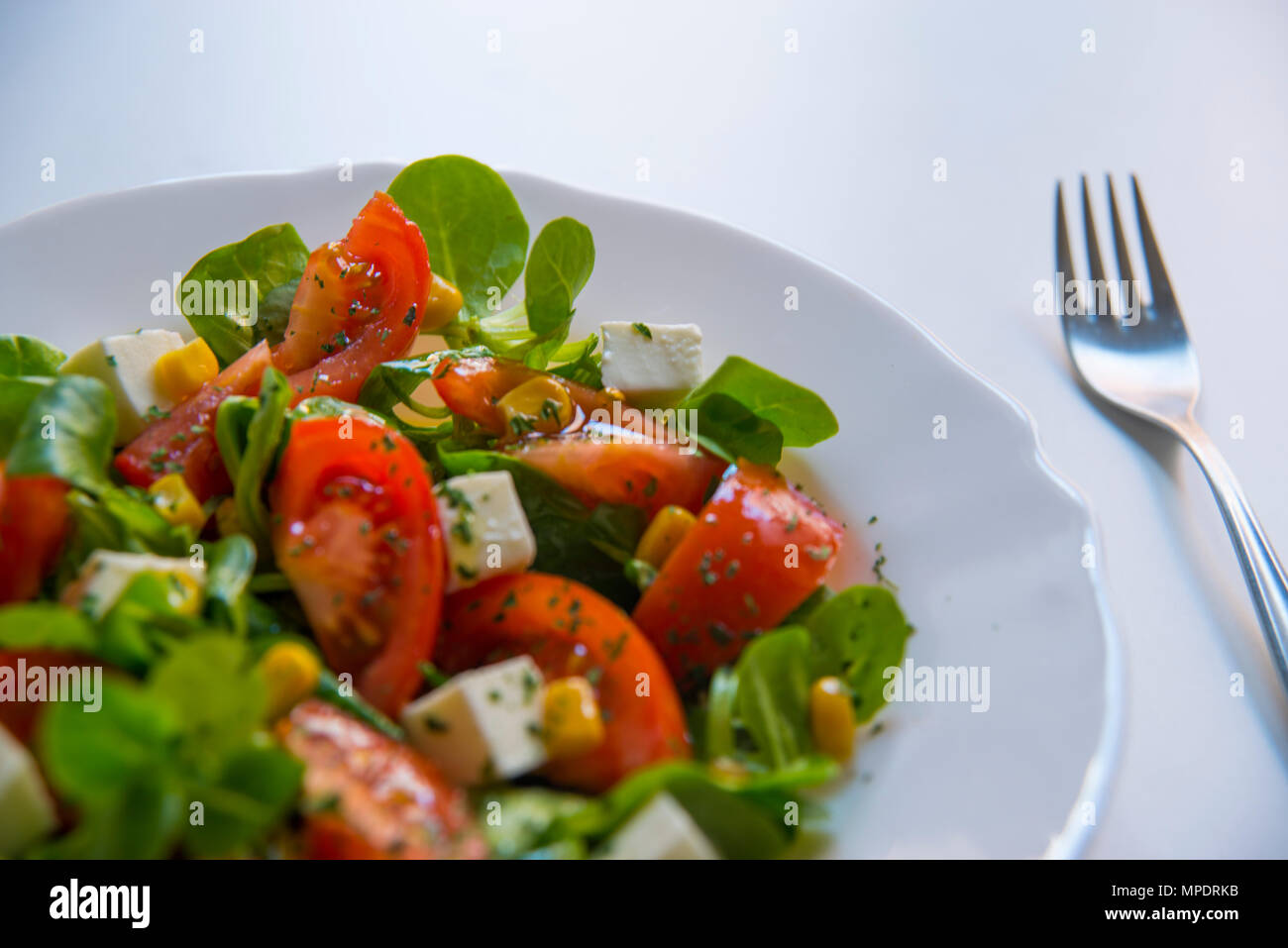 Mediterranean diet: mixed salad. Stock Photo