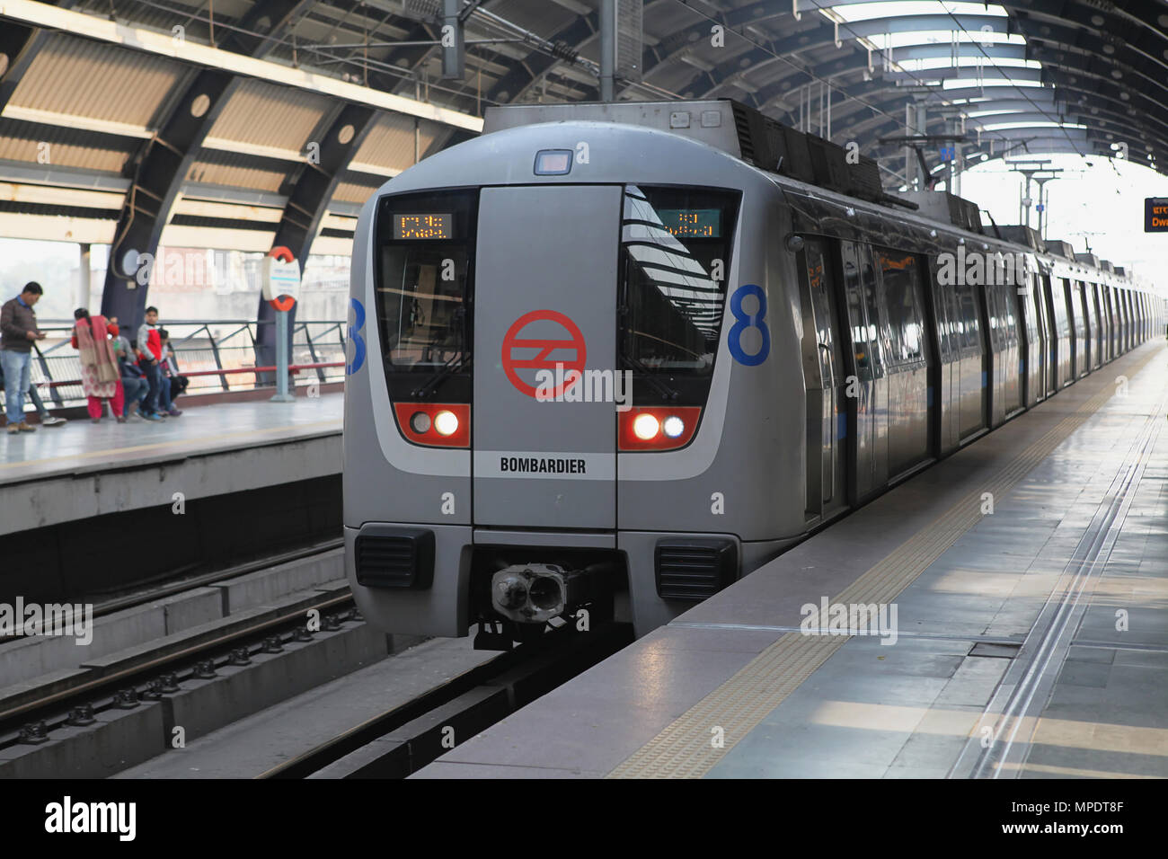 India, New Delhi, Metro train at Ramakrishna Ashram Marg metro station  Stock Photo - Alamy