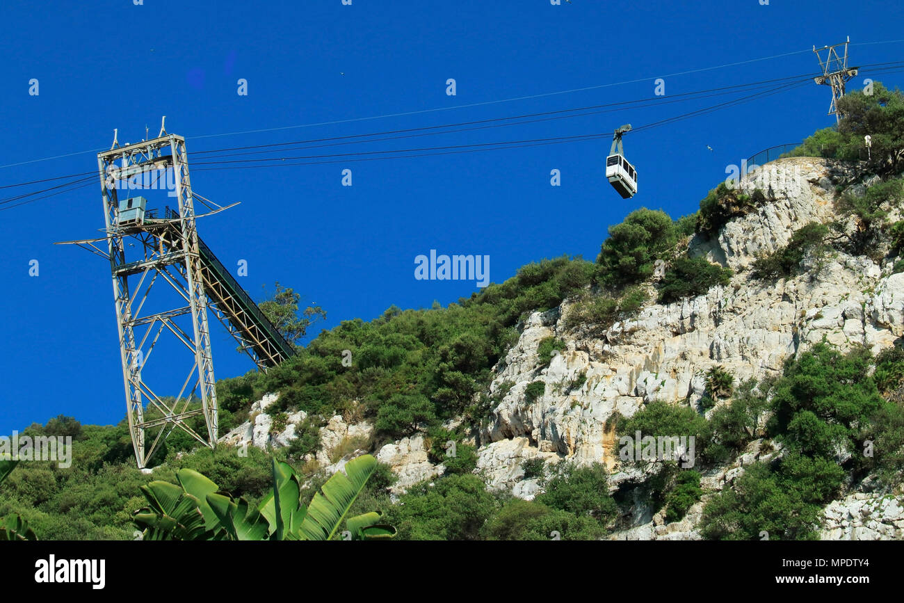 Gibraltar cable car ascending to the top of the rock Stock Photo - Alamy