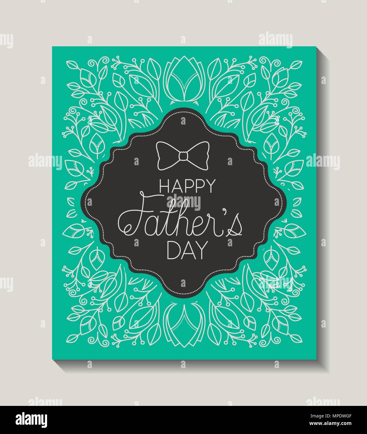 happy fathers day card with bowtie vector illustration design Stock ...