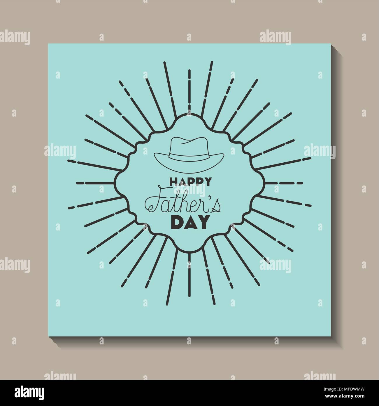 happy fathers day card with hat vector illustration design Stock Vector ...