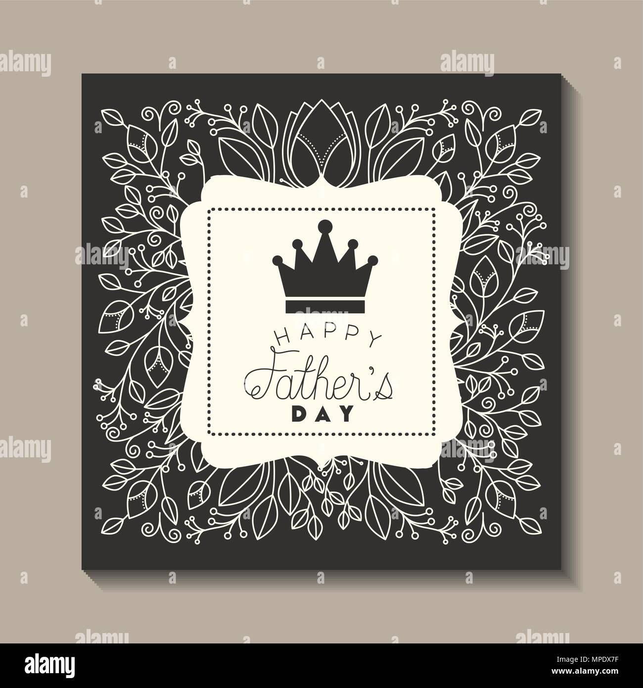 happy fathers day card with king crown vector illustration design Stock ...