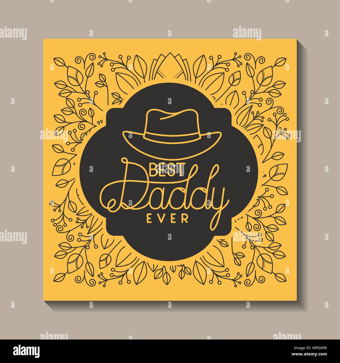 happy fathers day card with hat vector illustration design Stock Vector ...