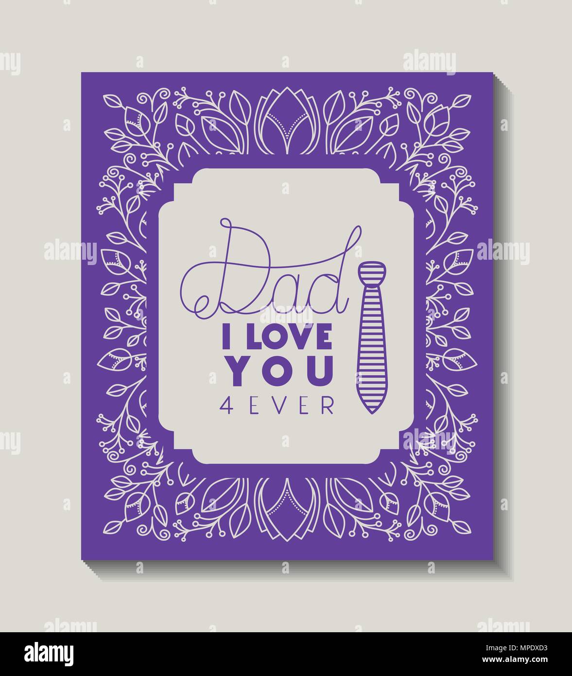 happy fathers day card with elegant tie vector illustration design ...